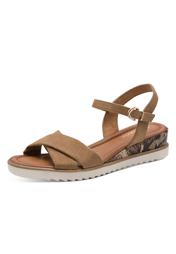 Tamaris Sandalette Damen 1-28116-44-400 Frauen Schuhe Keilabsatz Beige 