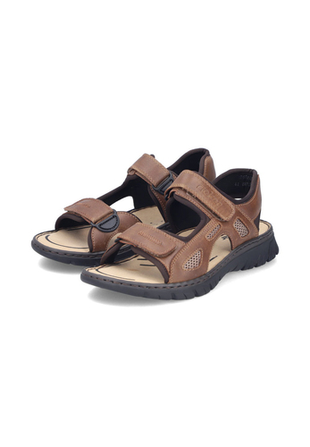 Rieker Herren Trekkingsandale 26761-22 Sandalen Schuhe Sommer Trekking Braun