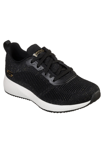 Skechers Bobs Squad - TOTAL GLAM Damen Sneaker Frauen Schuhe 32502 BKMT Schwarz