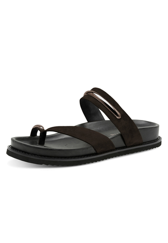 Tamaris Leder Pantolette Damen 1-27415-46-304 Frauen Schuhe Footbed Braun