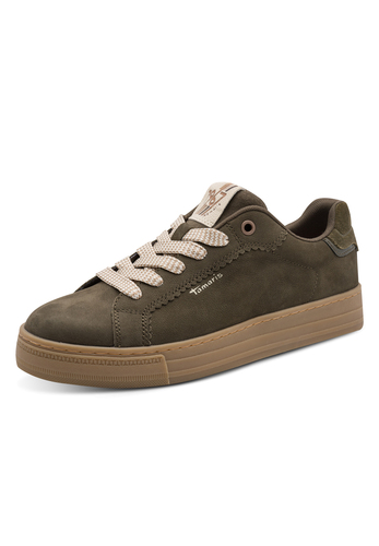Tamaris Damen Leder Sneaker 1-23730-47-722 Frauen Schn�rschuh Gr�n
