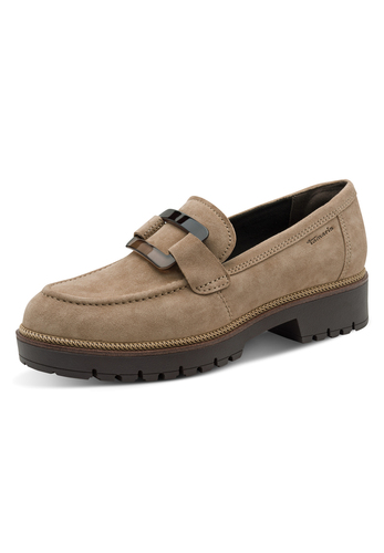 Tamaris Damen Leder Slipper 1-24722-43-3A1 Frauen Loafer Schuhe Beige