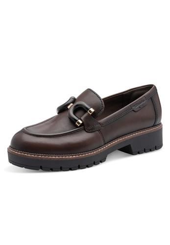 Tamaris Damen Leder Slipper 1-24740-47-304 Frauen Loafer Schuhe Braun