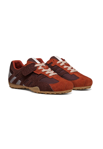 Geox SNAKE Herren Leder Sneaker U66NVA 0JQ11 C6BJ6 Schn�rschuh braun/rot