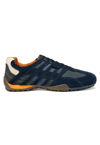 Geox Herren U Snake Slip-On Sneaker Veloursleder Mesh Blau