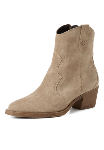 Tamaris Damen Cowboy Lederstiefellette 1-25702-41-4B0 Stiefel Beige