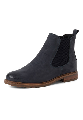 Tamaris Damen Chelsea Boot Lederstiefelette 1-25056-41-27 Frauen Blau