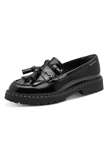Tamaris Damen Slipper 1-24353-47-001 Frauen Loafer Plateau Schuhe Schwarz