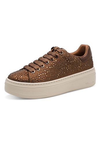 Tamaris Damen Sneaker 1-23795-46-905 Frauen Low Top Glitzer Braun