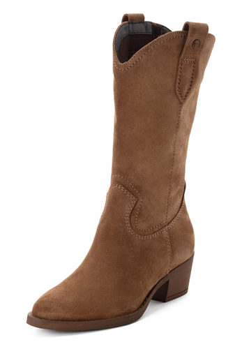 Tamaris Damen Lederstiefel 1-25701-41-300 Wildleder Western Frauen braun 