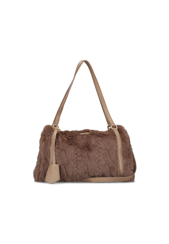 Rieker Damenhandtasche Flausch Flechtmuster Rei�verschluss H1038-64 braun