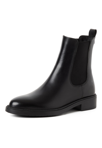 Tamaris Damen Leder Chelsea Boot 1-25302-45-001 Stiefelette schwarz 
