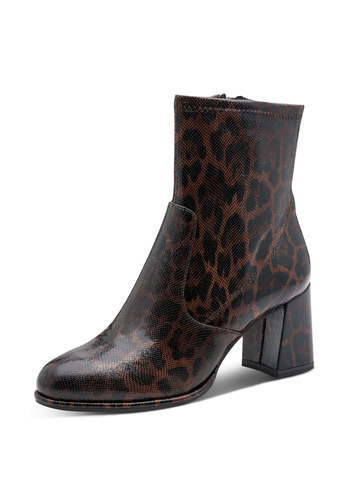 Tamaris Damen Textil Stiefelette Boot 1-25057-43-389 Stiefel Braun Leopard