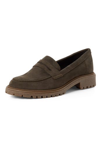 Tamaris Damen Lederslipper 1-24300-45-722 Loafer Halbschuh Dunkelgr�n