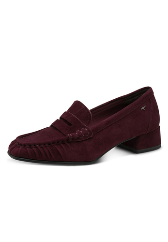 Tamaris Damen Leder Trotteur 1-24319-47-537 Frauen Loafer Schuhe Dunkelrot