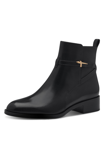Tamaris Damen Leder Stiefelette 1-25321-43-001 Frauen Boot Flat schwarz 
