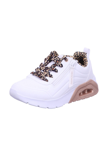 Skechers M�dchen UNO Lite 2.0 Leopard Stride Sneaker White