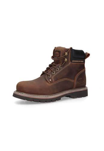 Dockers by Gerli Herren Leder Schn�rstiefel 23DA004-400460 Dunkelbraun
