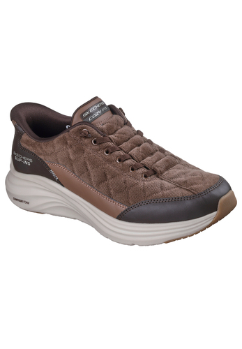 Skechers Herren Contour Foam Cozy Fit Cordelux Slip Ins Sneaker Brown