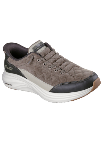 Skechers Herren Contour Foam Cozy Fit Cordelux Slip Ins Sneaker Olive
