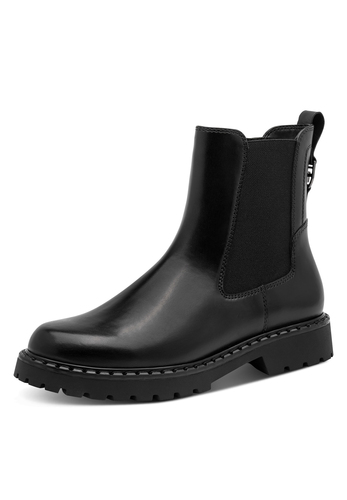 Tamaris Damen Leder Chelsea Boot Stiefelette 1-25449-47-001 Frauen schwarz