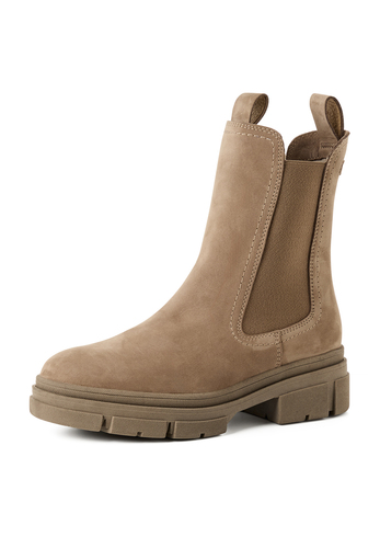 Tamaris Damen Chelsea Boot 1-25901-41-405 Leder Stiefelette Beige