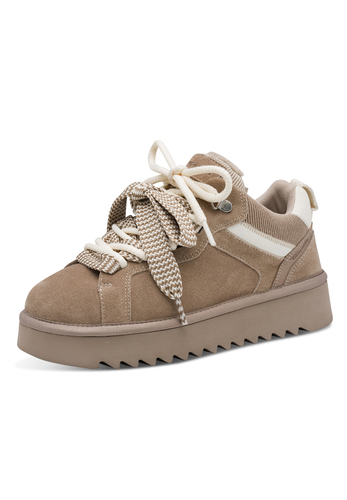 Tamaris Damen Sneaker 1-23761-47-341 Frauen Schn�rschuh Chunky beige