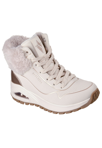 Skechers Damen Uno Rugged Fall Shimmer Mid  Sneaker Natural Gold