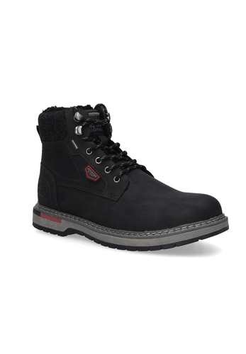 Dockers Herren Schn�rstiefel gef�ttert Schn�rung Rei�verschluss Schwarz