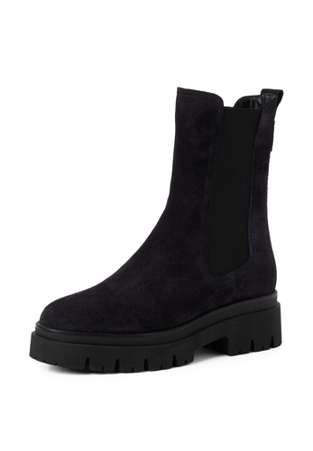 Tamaris Damen Leder Chelsea Boot 1-25992-41-807 Frauen Stiefelette Blau
