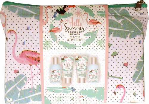 RAPHAEL ROSALEE COSMETICS Bade- und Pflegeset Perfect Match No. 043 (4-teilig) mit Kokosnuss - Bade-Geschenkset mit Beautybag, Schaumbad, Peeling, Lotion uvm.