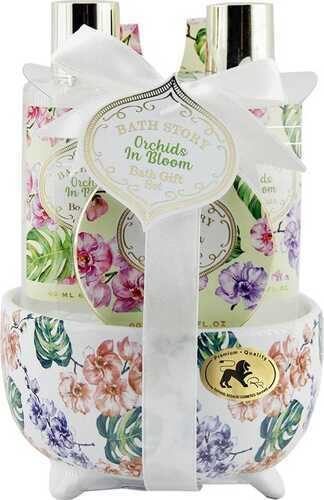 RAPHAEL ROSALEE COSMETICS Bade- und Pflegeset Flowers No. 181 (4-teilig) mit Orchidee - Bade-Geschenkset mit Peeling, Schaumbad uvm.