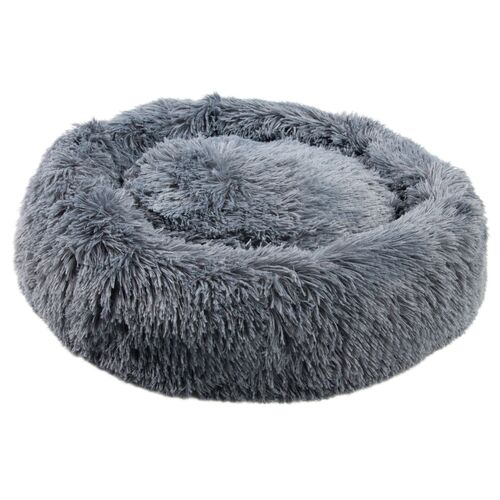 MEDISAFETY Hundebett MILOU Haustierkissen f�r Hunde und Katzen besonders flauschiges Haustiersofa Kuschelinsel rund 50-80cm in hellgrau, dunkelgrau, beige, braun 