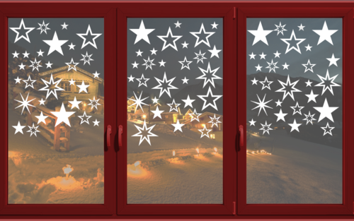 90 Sterne Fensterdeko Weihnachten Wandtattoo Fensterbilder Fenster Aufkleber