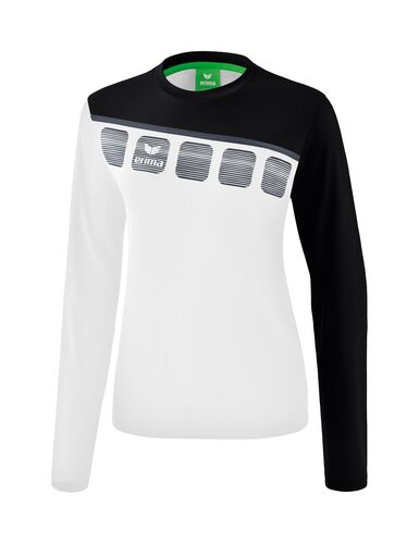 Erima 5-C Longsleeve - white/black/dark grey