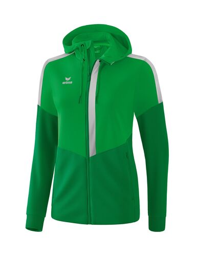 Erima Squad Training Jacket With Hood - fern green/smaragd/silver grey