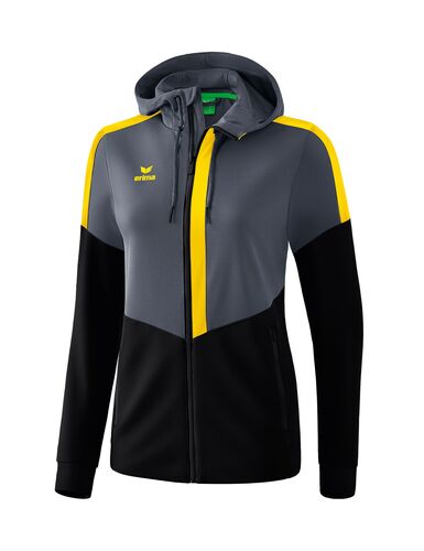 Erima Squad Training Jacket With Hood - slate grey/black/yellow