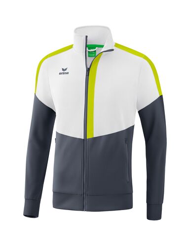 Erima Squad Training Jacket - white/slate grey/bio lime