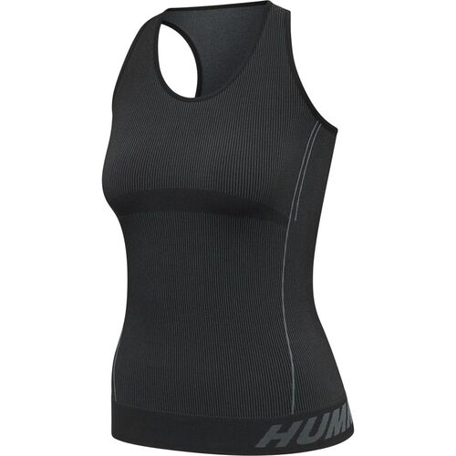 Hummel Hmlte Christel Seamless Top - black/asphalt melange