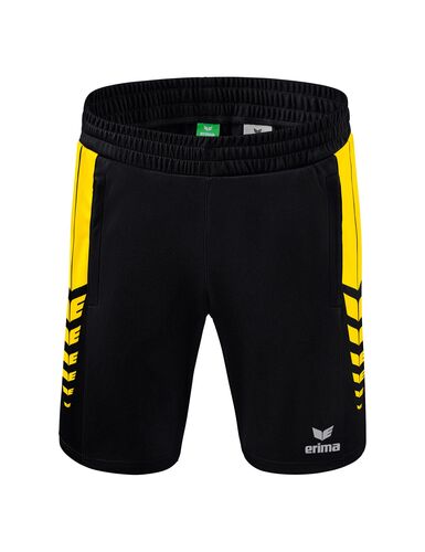 Erima Six Wings Shorts Without Inner Slip - black/yellow