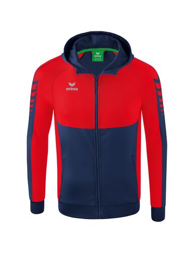 Erima Six Wings Training Jacket With Hood - new navy/red