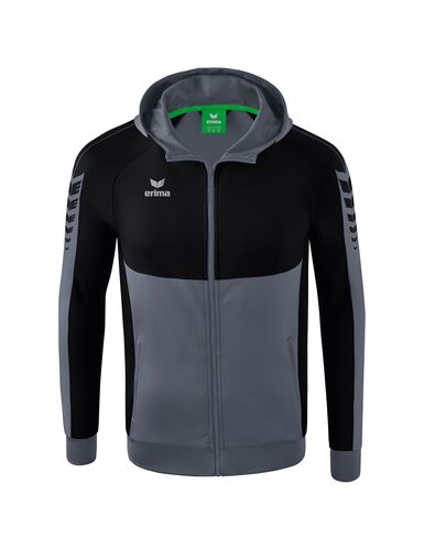 Erima Six Wings Training Jacket With Hood - slate grey/black