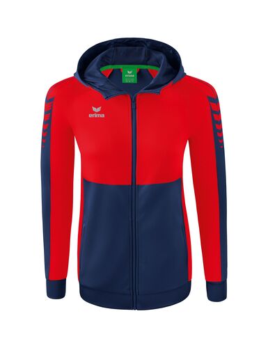 Erima Six Wings Training Jacket With Hood - new navy/red