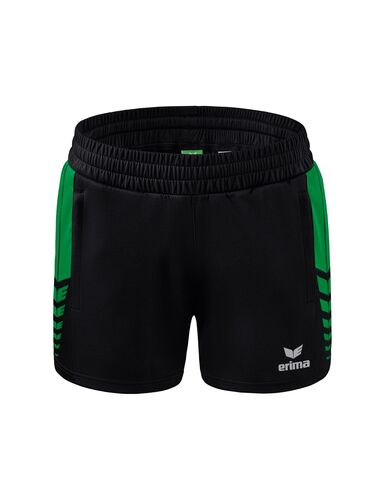 Erima Six Wings Shorts Without Inner Slip - black/smaragd