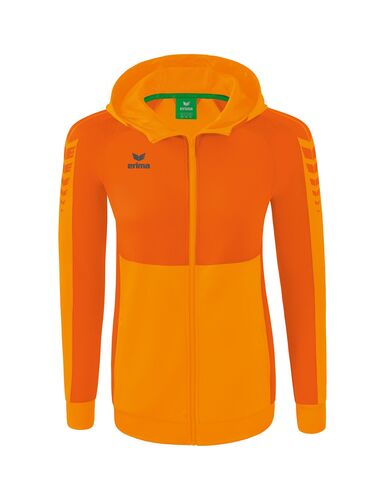 Erima Six Wings Training Jacket With Hood - new orange/orange