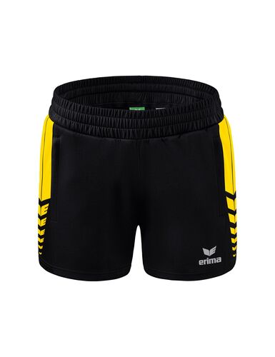 Erima Six Wings Shorts Without Inner Slip - black/yellow