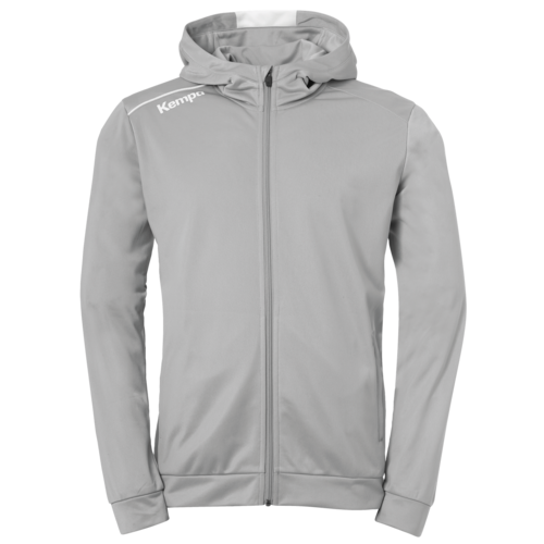 Kempa Player Hood Jacket - dark grau melange/wei