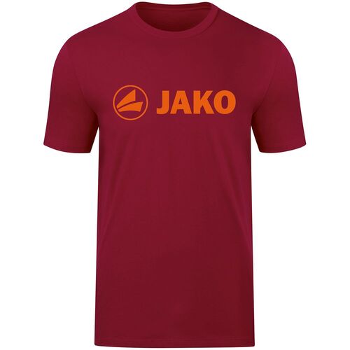 Jako T-Shirt Promo - weinrot/neonorange