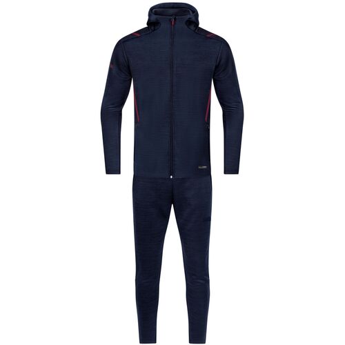 Jako Freizeitanzug Challenge Mit Kapuze - marine meliert/maroon