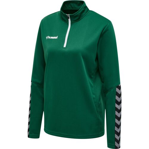 Hummel Hmlauthentic Half Zip Sweatshirt Wo - evergreen